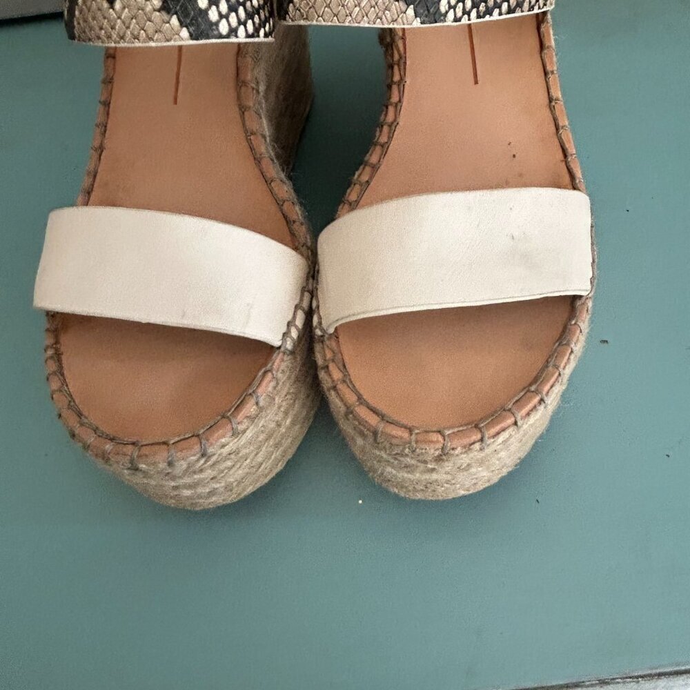 Dolce Vita Spiro Espradrille Wedge Sandal Size 8 Snakeskin Sandal 100% Leather - Picture 9 of 10